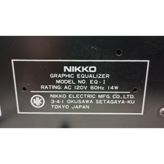 Nikko EQ-I Professional Series Stereo Graphic Equalizer